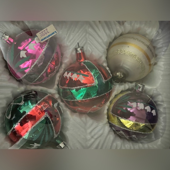 Beautiful Vintage Commodore Mercury Glass 3D Ornaments With Original Box - Picture 2 of 4